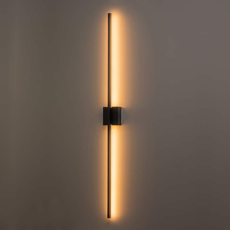 C Cattleya 2-Light 47.25" Matte Black Integrated LED Indoor Wall Light Vanity Light Bar - Matte Black