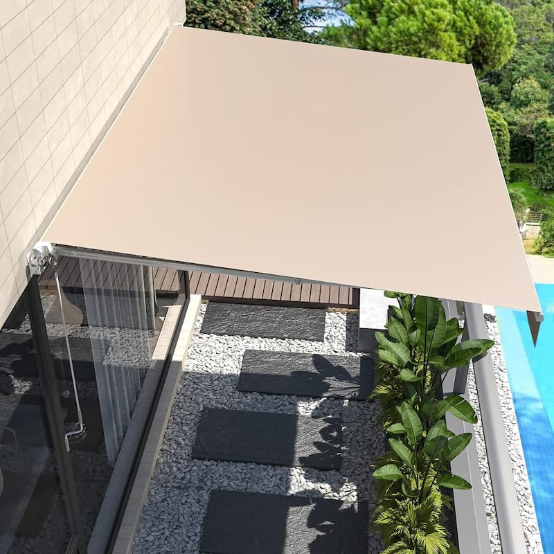 AECOJOY Manual Retractable Patio Awning Outdoor Sunshade Shelter (Cover Only)