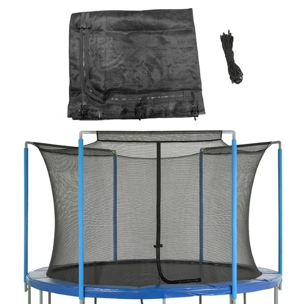 slide 2 of 5, Trampoline Replacement Enclosure Safety Net for 6/ 7 ft. Round Frame, Sleeve Topped Trampolines with 3 Arches