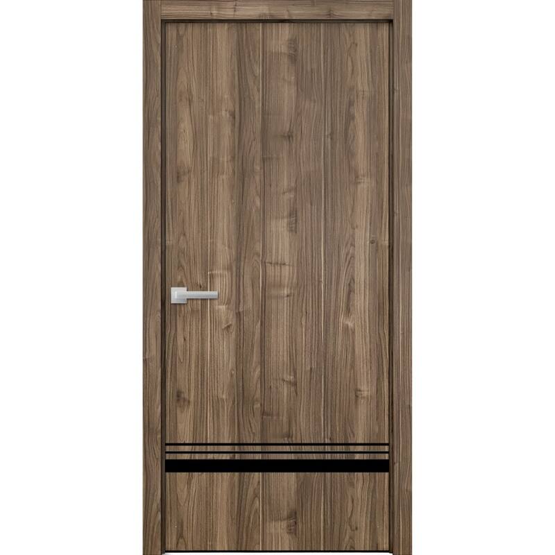 Solid French Door 18 x 80 Planum 0012 Walnut with| Bathroom - 30" x 84"