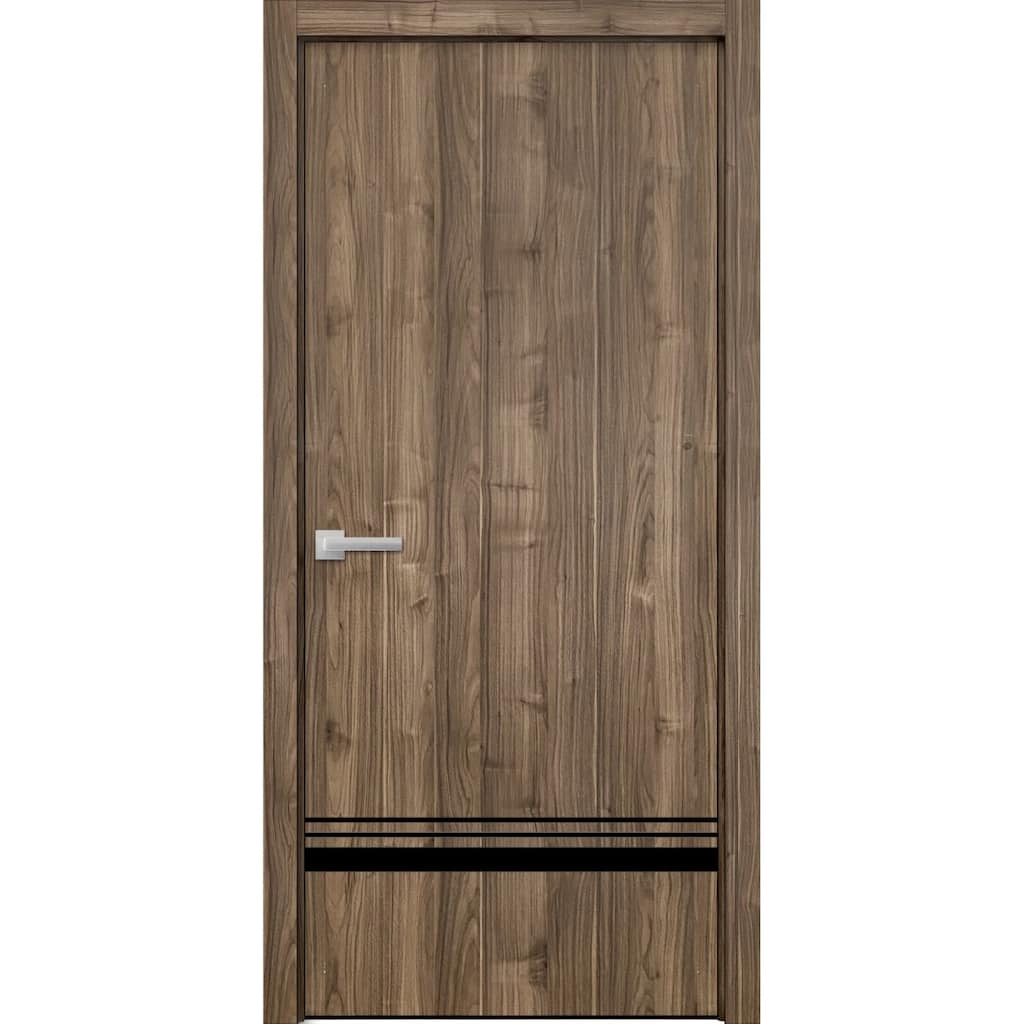 Solid French Door 18 x 80 Planum 0012 Walnut with| Bathroom