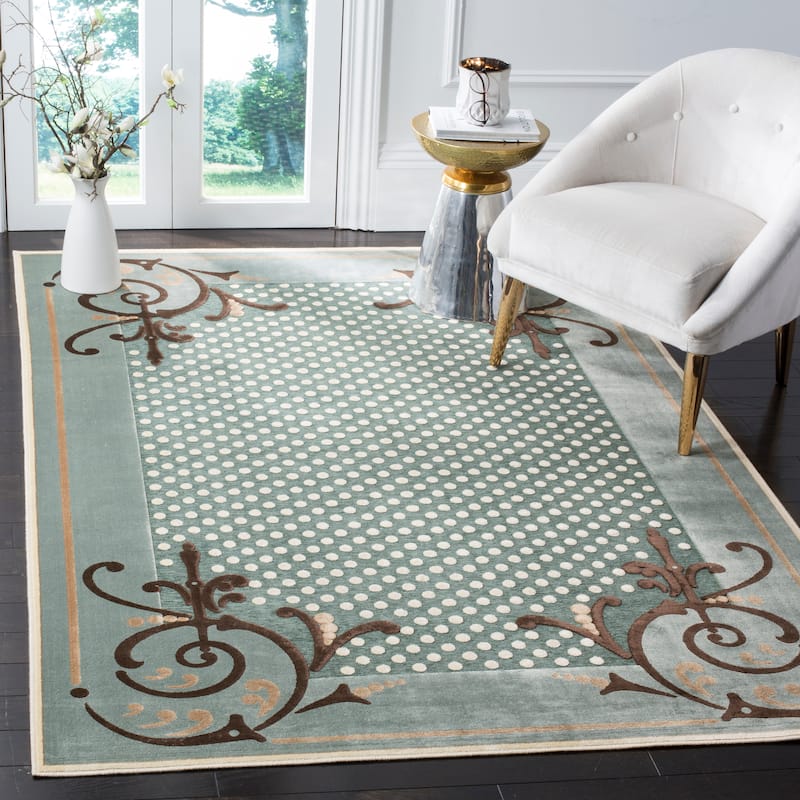 Martha Stewart by SAFAVIEH Handmade Scrollwork Viscose Rug - 2'7" x 4' - Blue