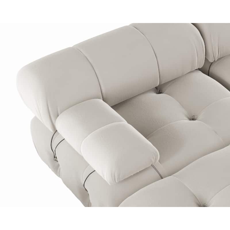 138" Convertible Modular Sectional Sofa, U-Shaped Minimalist Velvet Sofas Couches