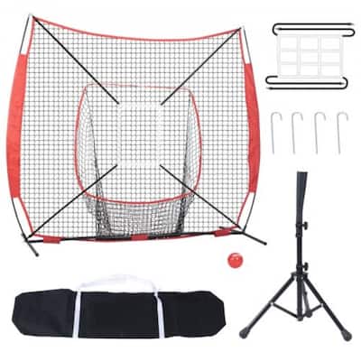 Portable Baseball Training Net 7x7 for Hitting, Pitching, Catching - 7x7ft