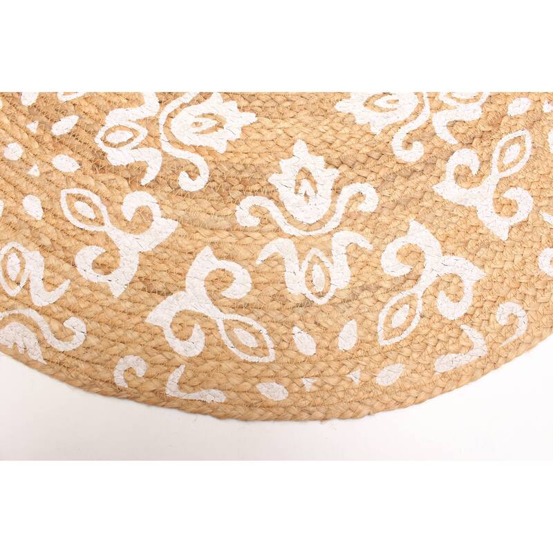 ECARPETGALLERY Braided Weave Palas Denizli Tan Jute Rug - 3'0 x 3'0