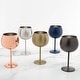 preview thumbnail 7 of 5, Cambridge 12 Oz Brushed Gold Stainless Steel Red Wine Glasses, Set of 4
