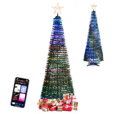 Costway 6.2 FT Pop-up Lighted Christmas Tree Pre-Lit Xmas Tree W/282 - See Details