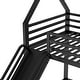 preview thumbnail 10 of 20, Twin over Twin Bunk Bed with Ladder and Slide, Black Metal Frame with High Guardrails, Playhouse Design for Fun and Safe Sleep