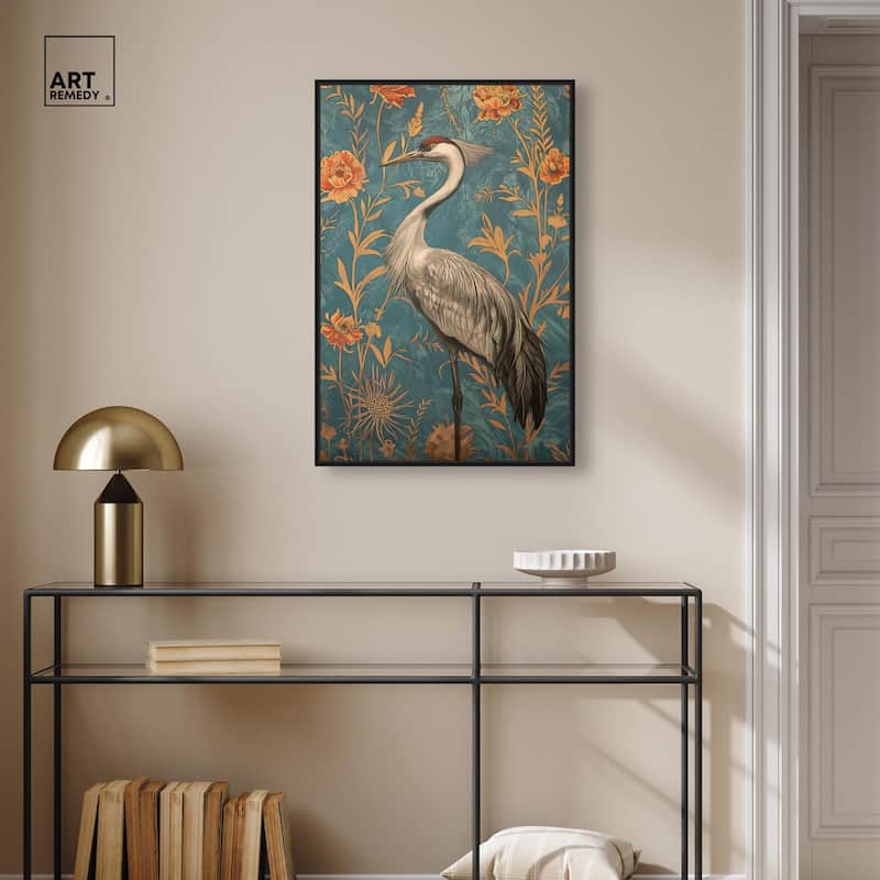 Graceful Grus Gaze Canvas by Art Remedy