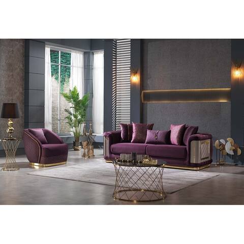 Fans Square Arms 2-piece Living Room Set One Sofa And One Chair