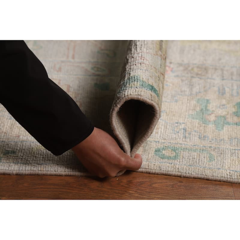 Vegetable Dye Oushak Turkish Area Rug Handmade Living Room Wool Carpet - 7'11"x 10'0"