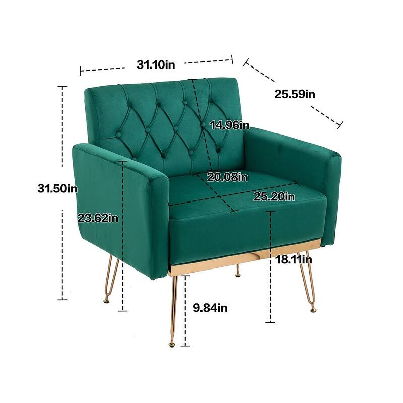 Modern Upholstered Velvet Accent Chair