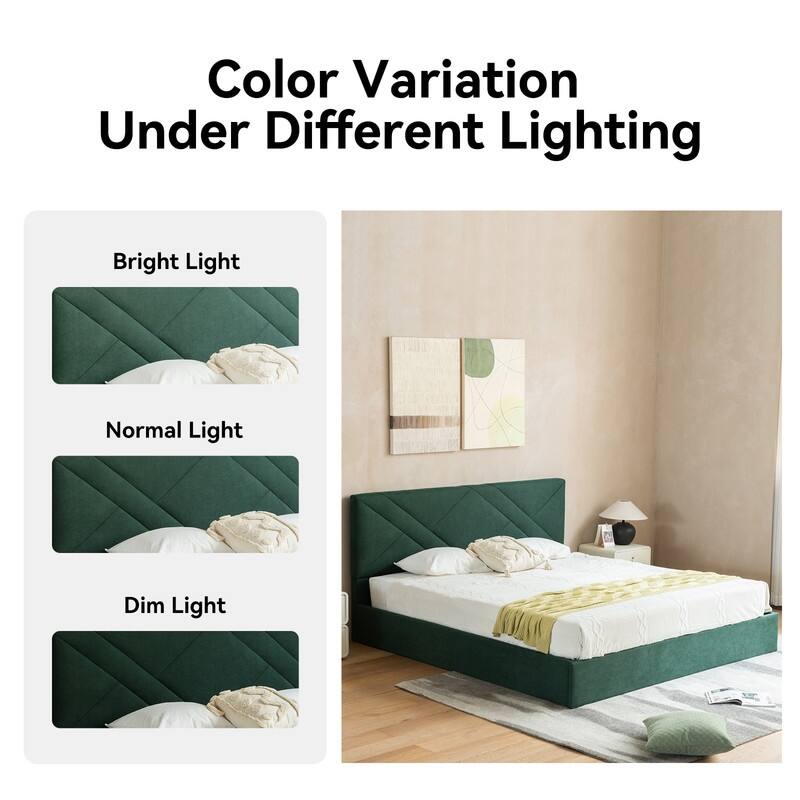 Plywood Frame Full Upholstered Platform Bed