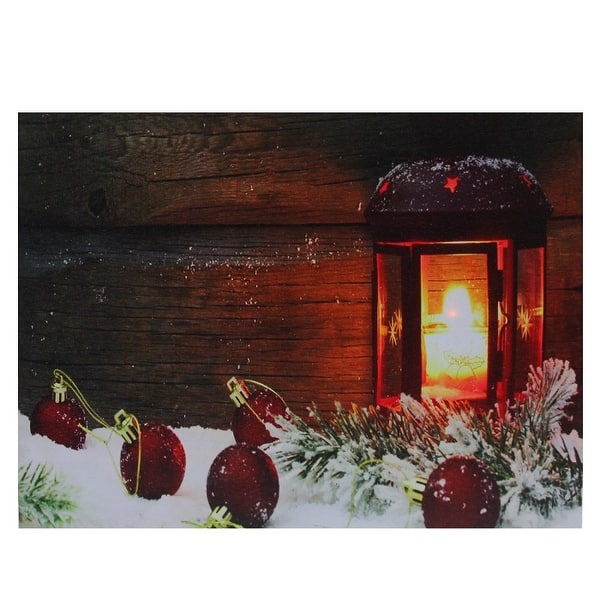 Shop Led Lighted Candle Lantern In The Wintry Outdoors Christmas
