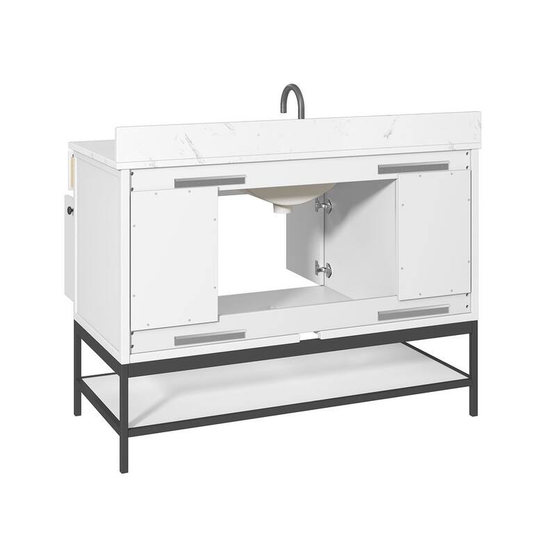 Avanity Paisley 48 in. Single Sink Vanity with Cala White Engineered Top