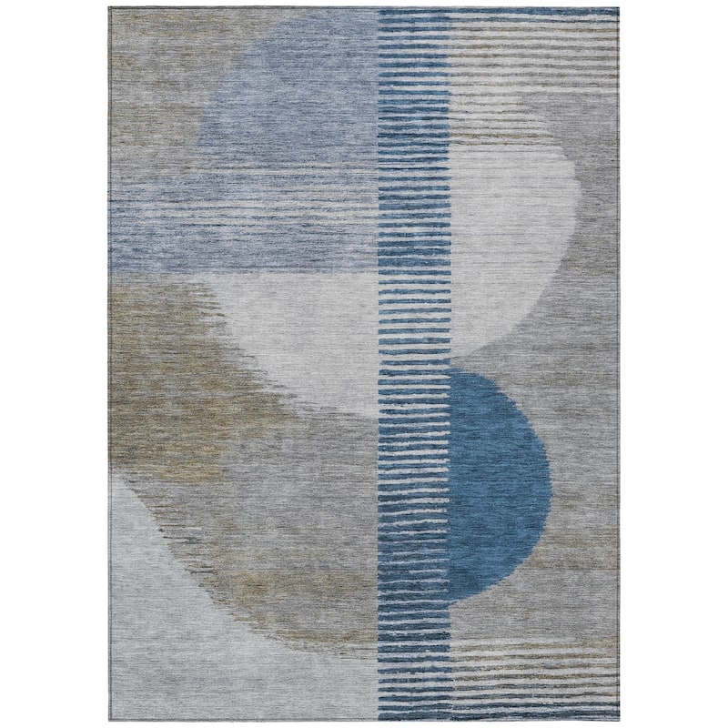 HomeRoots Geometric Transitional Rectangle Outdoor Rug