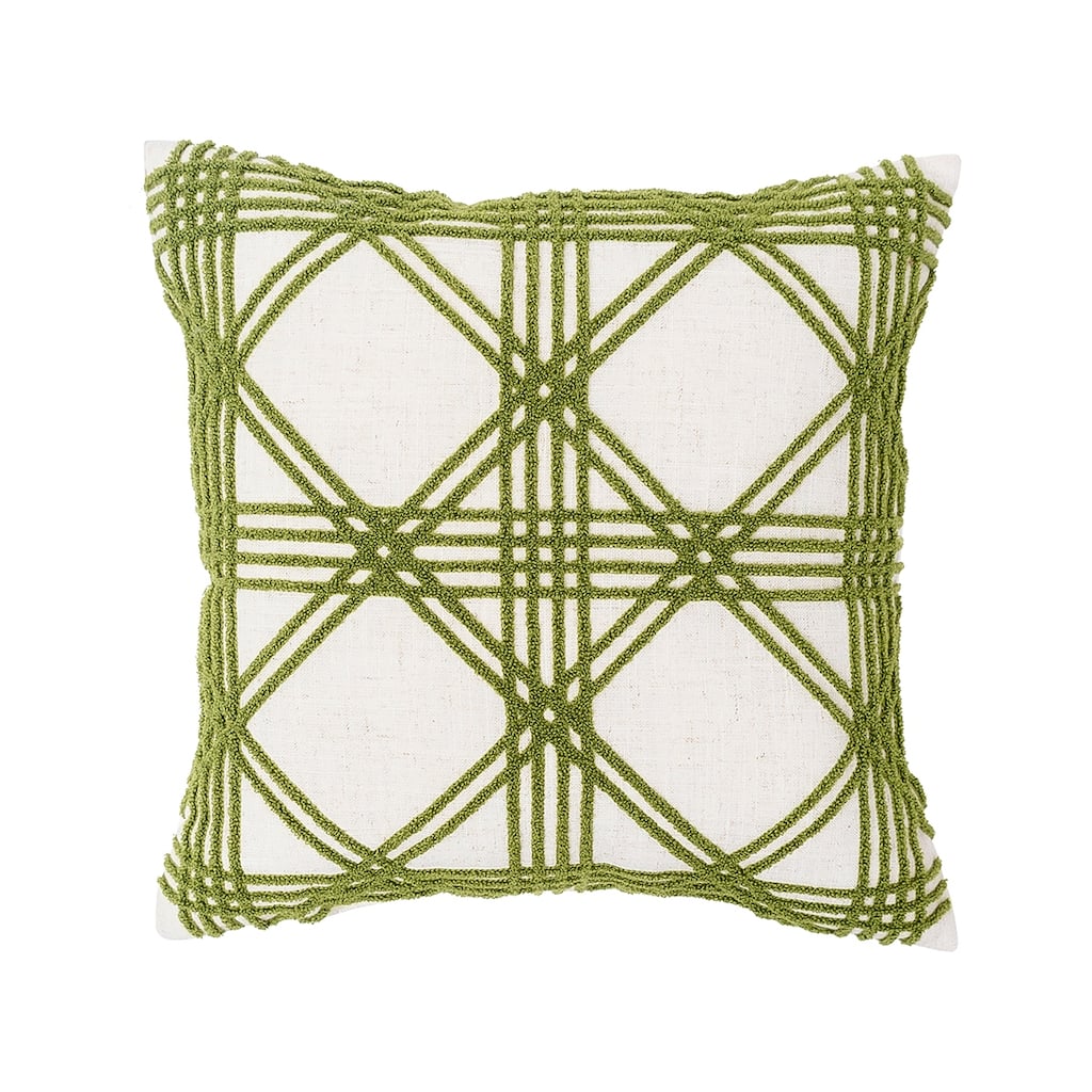 17" x 17" Lattice Tufted Throw Pillow