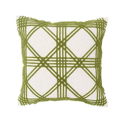 Lattice Tufted 17x17 Throw Decorative Accent Throw Pillow