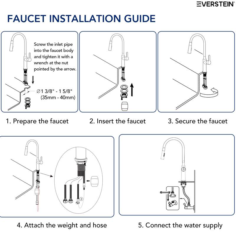 Single Handle Pull Down Kitchen Faucet with Sprayer Brass Swivels 360° Kitchen Faucet