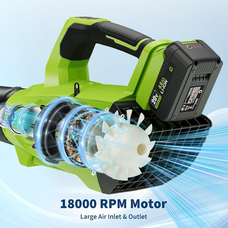 2 Speed 700CFM 250MPH Cordless 20V Electric Leaf Blower for Lawn Care, Blowing Leaves, Patio, Dust - N/A