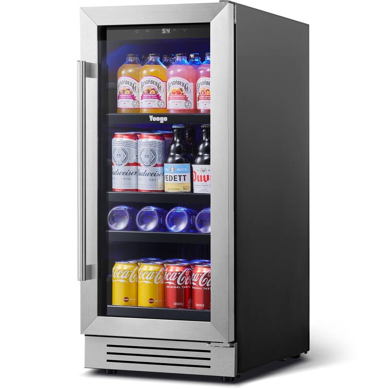 15 Inch Beverage Cooler Center 80 Can Built-in/Freestanding Beverage Refrigerator - 15 inch