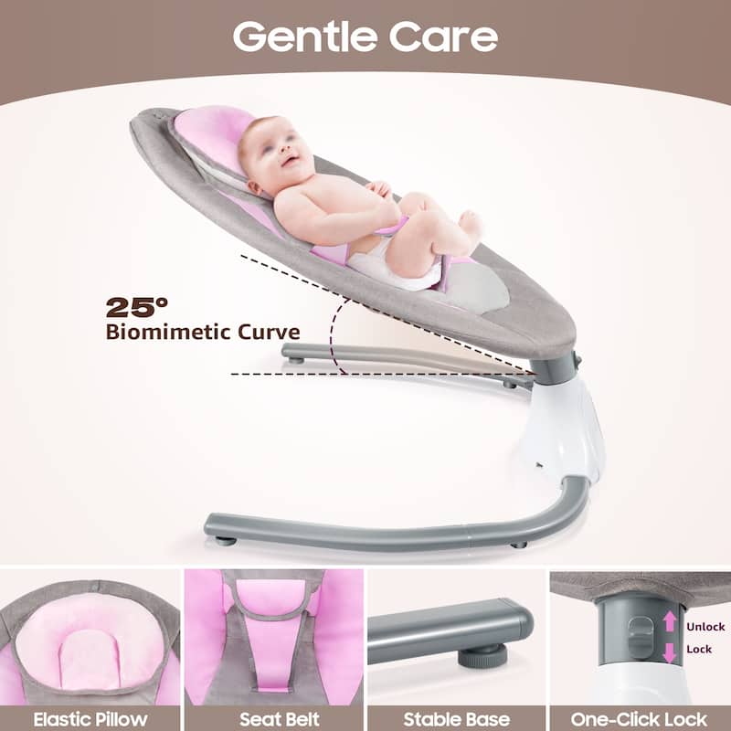 Lofn Electric Baby Bouncer Bluetooth Swing Chair Cradle Rocking Bassinet