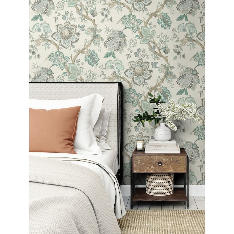 Seabrook Designs Bernadette Jacobean Nonwoven Unpasted Wallpaper - Bed ...