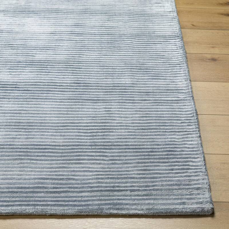 Elle Handmade Striped Solid Viscose Area Rug