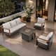 Option Brown Wicker Beige Cushion