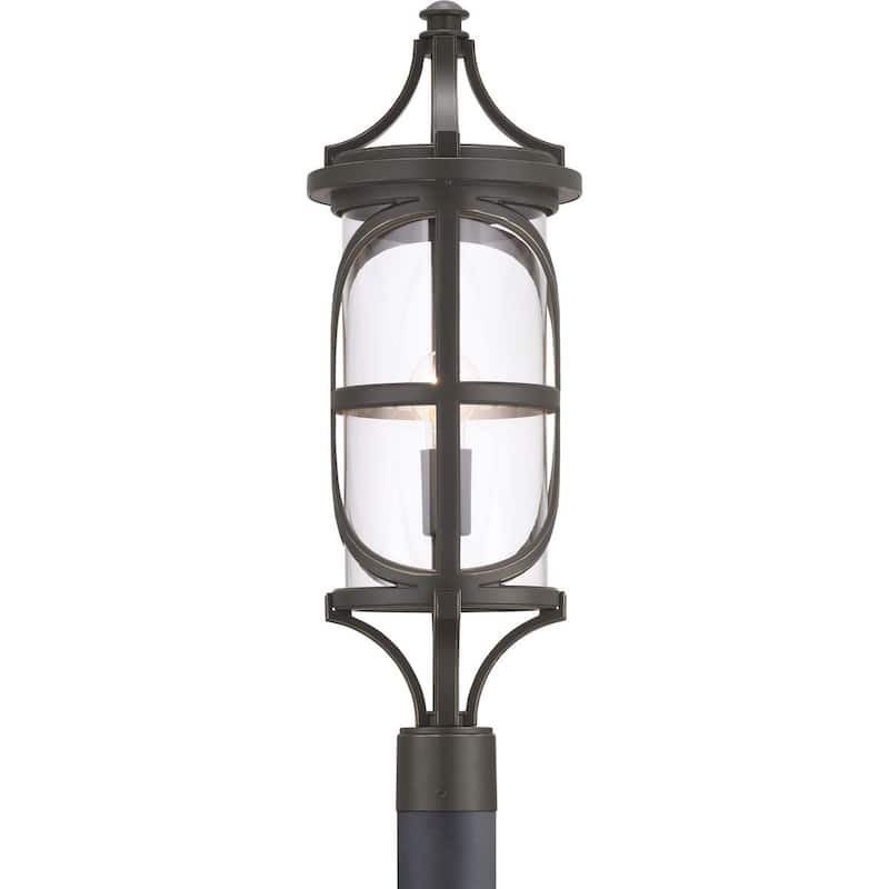 Morrison 1-Light Antique Bronze Modern Outdoor Post Lantern Light - 26.870" x 12.250" x 12.250" - 26.870" x 12.250" x 12.250"