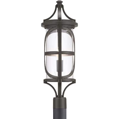 Morrison 1-Light Antique Bronze Modern Outdoor Post Lantern Light - 26.870" x 12.250" x 12.250"