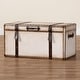 preview thumbnail 12 of 11, Nevio Vintage Weathered White Canvas Storage Trunk