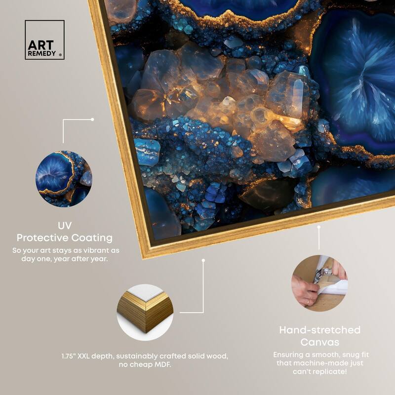 Oceanic Gold Sparkle Canvas by Art Remedy