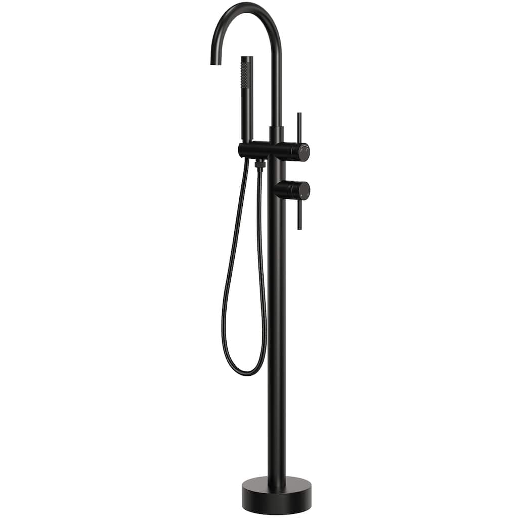 Single-Handle Freestanding Tub Faucet With Hand Shower