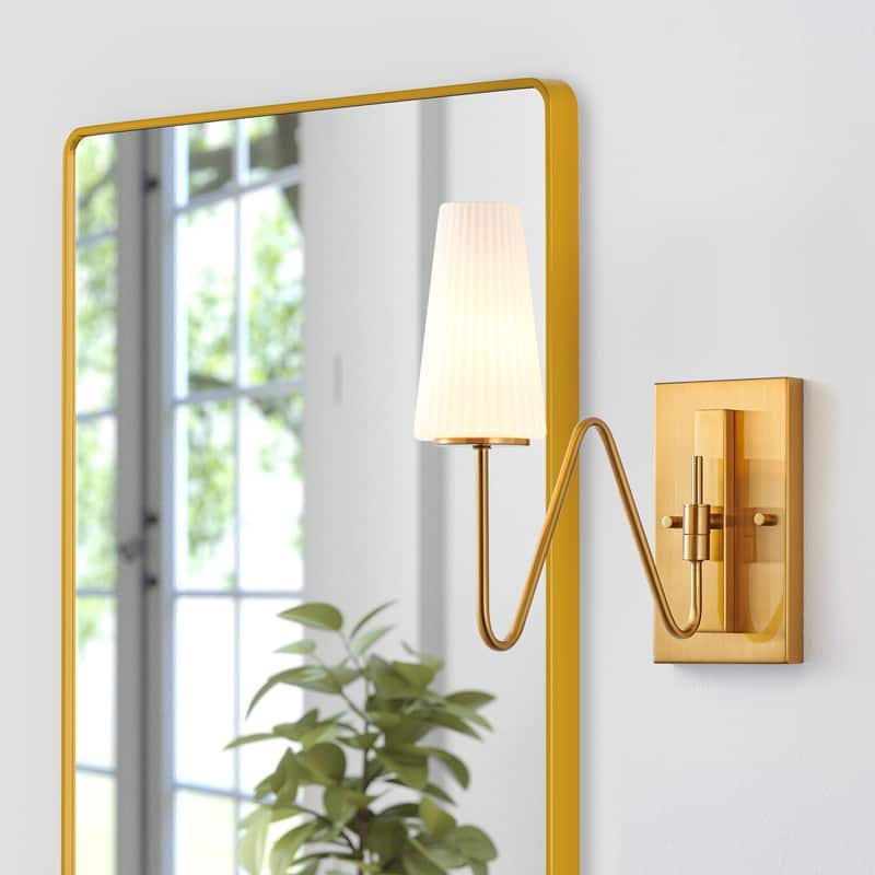 KAWOTI Modern Glam Wall Sconce with Adjustable Arm - W5.13" x D15" x H13.75"