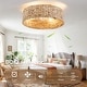 preview thumbnail 12 of 12, 20 Inch Boho Rattan Flush Mount Ceiling Fan with Lights and Remote Control, 6-Speed Reversible Caged Ceiling Fan for Low Profile