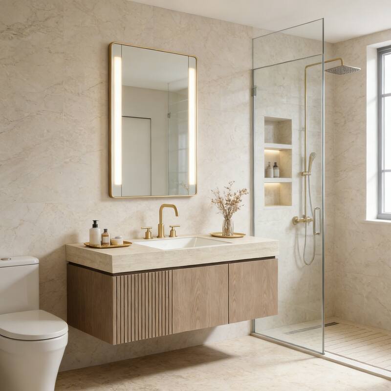 Mondern Floating Bathroom Vanity with 3 Pre-drilled Faucet Holes