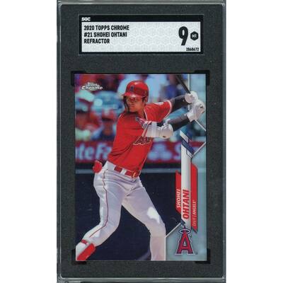 Shohei Ohtani 2020 Topps Chrome Refractor Baseball Card #21 SGC 9 - 8'6" x 11'6"