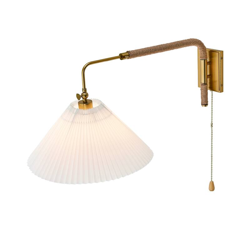 16 Inch 1 light bedroom wall sconce, rotatable arm, gold finish