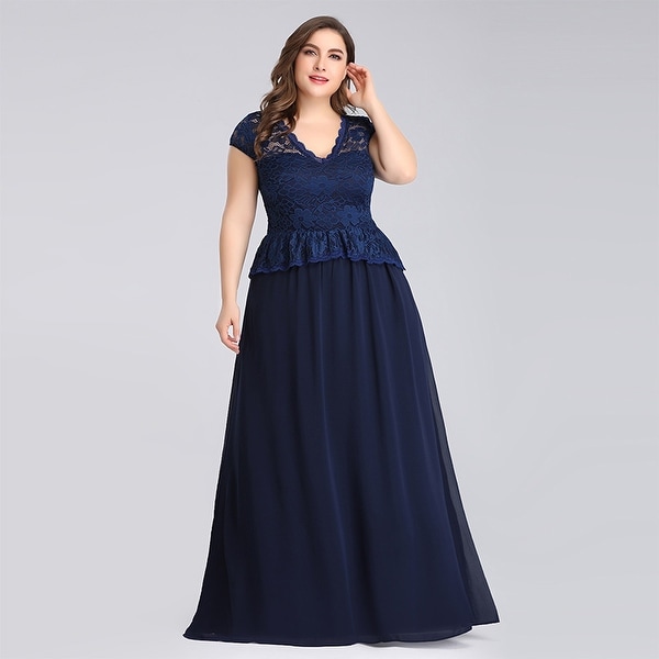 Ever-Pretty Women's Plus Size Lace Long Formal Evening Party Dress 07672