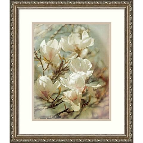 Framed Wall Art Print Vintage Inspired Magnolias by Brooke T. Ryan 19.25 x 22.25-inch