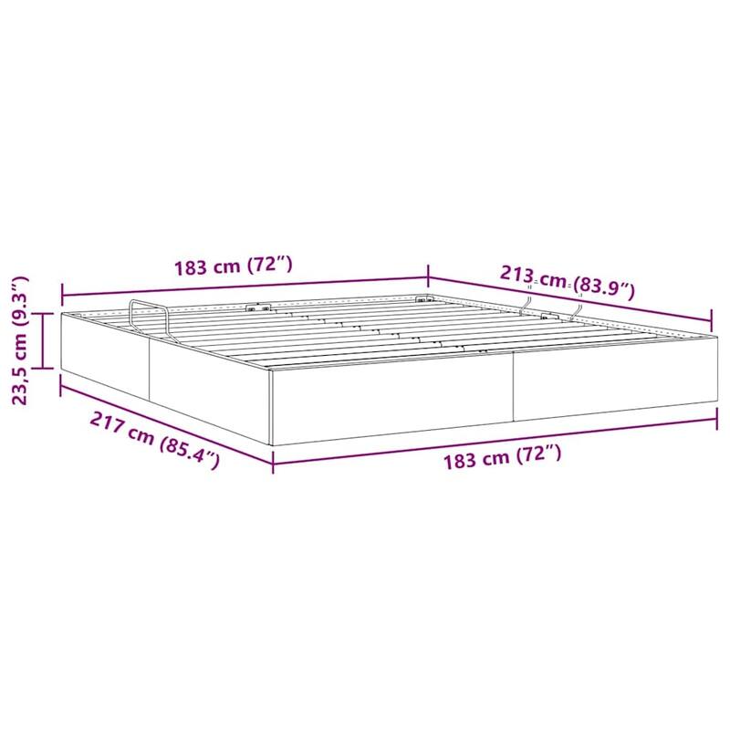 vidaXL Storage Bed with Mattress in Fabric