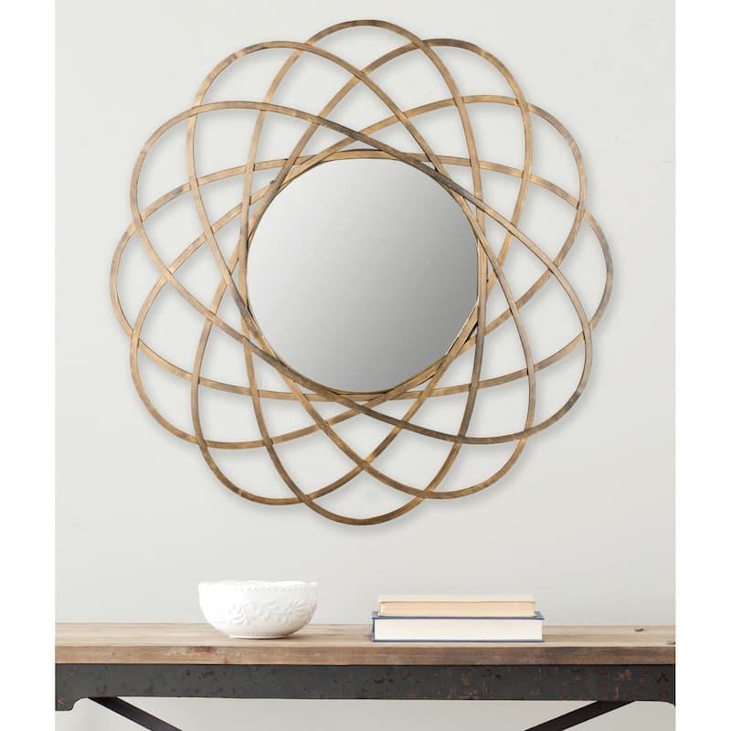 SAFAVIEH Pearlie Antique Gold 32-inch Decorative Mirror - 32" x 1.5" x 32" - 32Wx2Dx32H