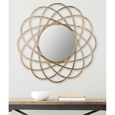 SAFAVIEH Pearlie Antique Gold 32-inch Decorative Mirror - 32" x 1.5" x 32" - 32Wx2Dx32H