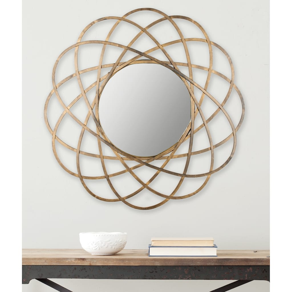 SAFAVIEH Pearlie Antique Gold 32-inch Decorative Mirror - 32" x 1.5" x 32" - 32Wx2Dx32H