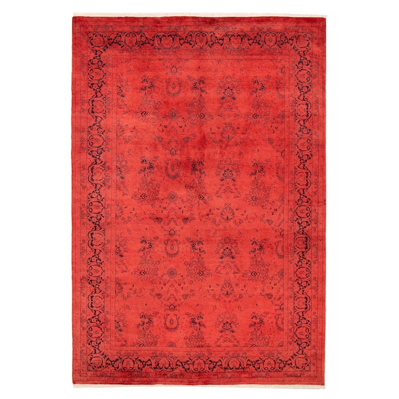 ECARPETGALLERY Hand-knotted Vibrance Light Red Wool Rug - 6'1 x 8'10 - Light Red - 6'1 x 8'10