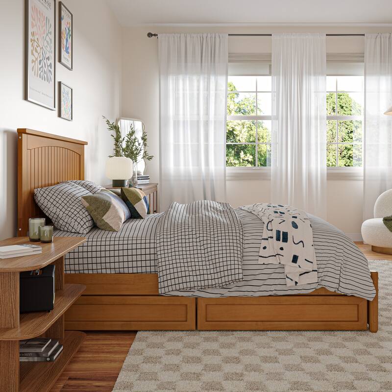 Malta Platform Bed with Panel Footboard and Storage Drawers