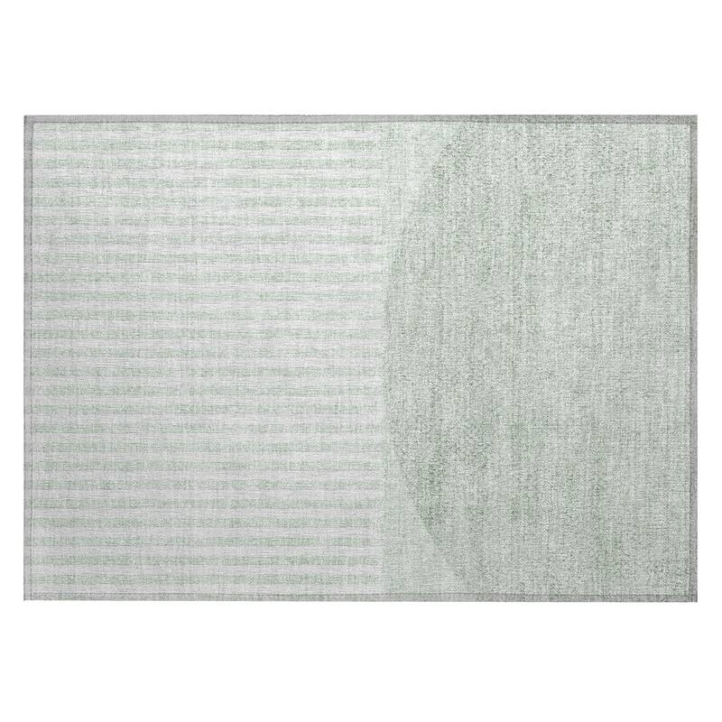 Machine Washable Indoor/Outdoor Contemporary Mod Chantille Rug