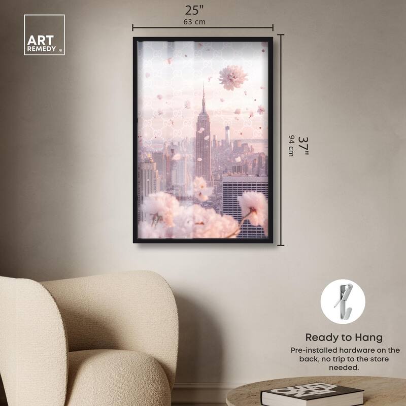 Raining Petals in NYC Shadowbox by Art Remedy