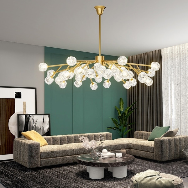 Modern Large Bubble Sputnik Chandelier in Gold for Dining Room